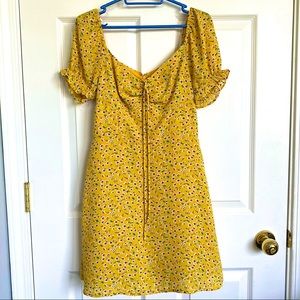 Mini Floral Print Off The Shoulder Dress